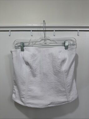 White Abercrombie Strapless Corset Top